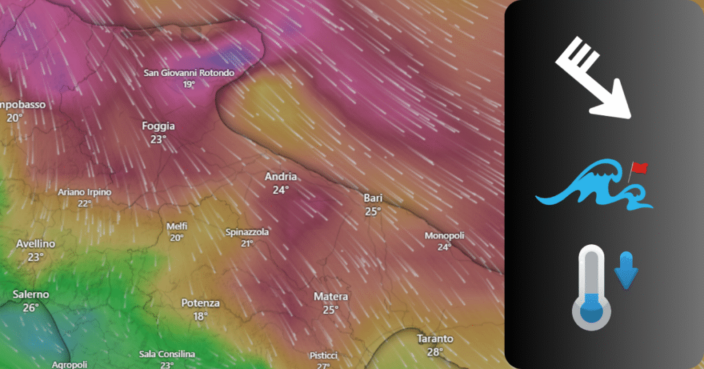 crollo termico, arriva il Maestrale