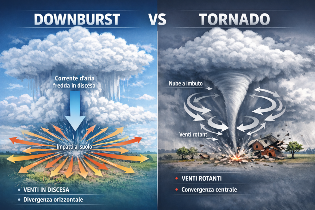 downburst vs tornado