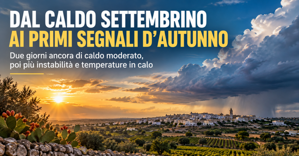 dal caldo moderato ai primi sentori d'autunno